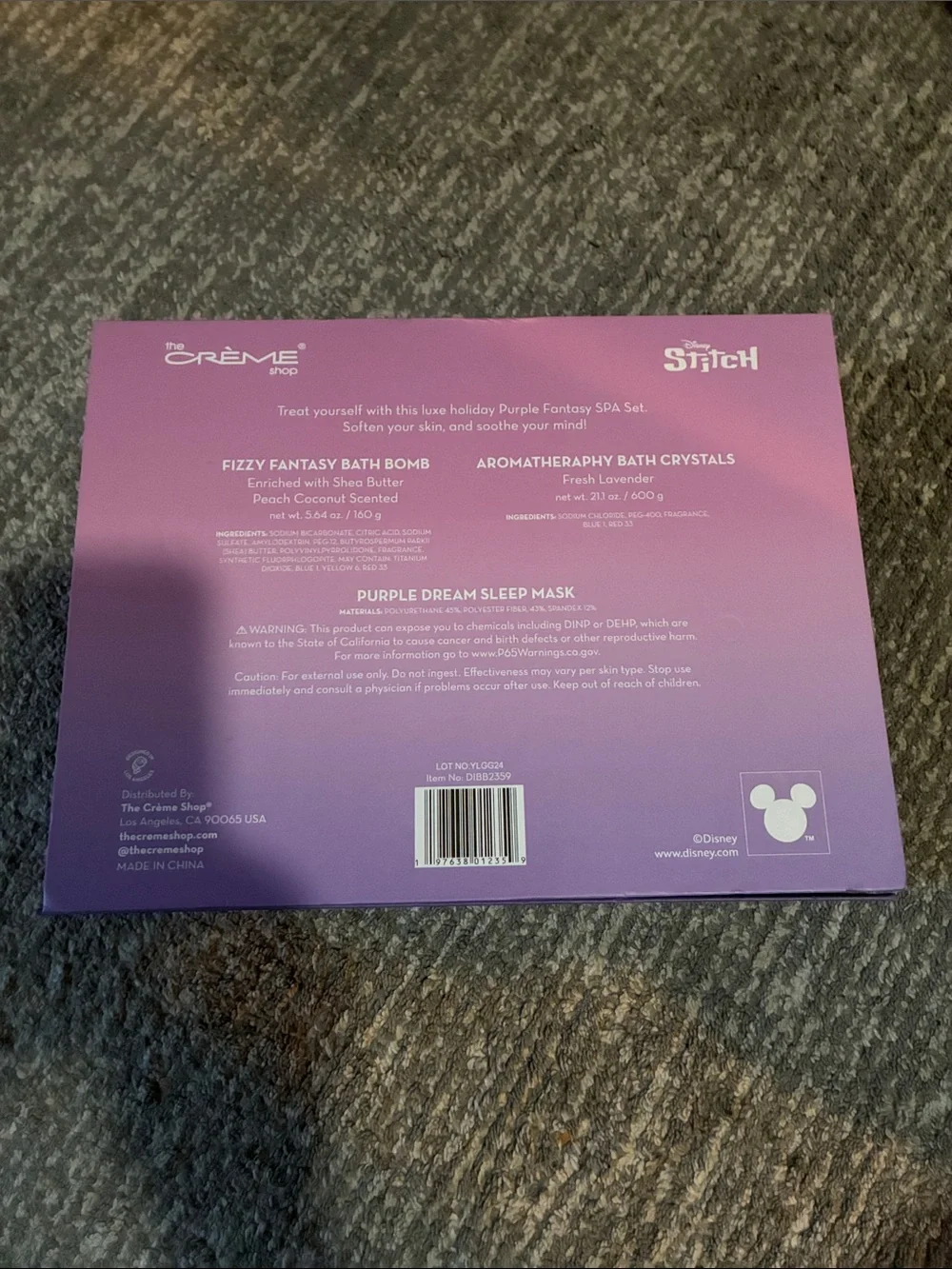 The Creme Shop Disney Stitch  Purple Fantasy Spa Set